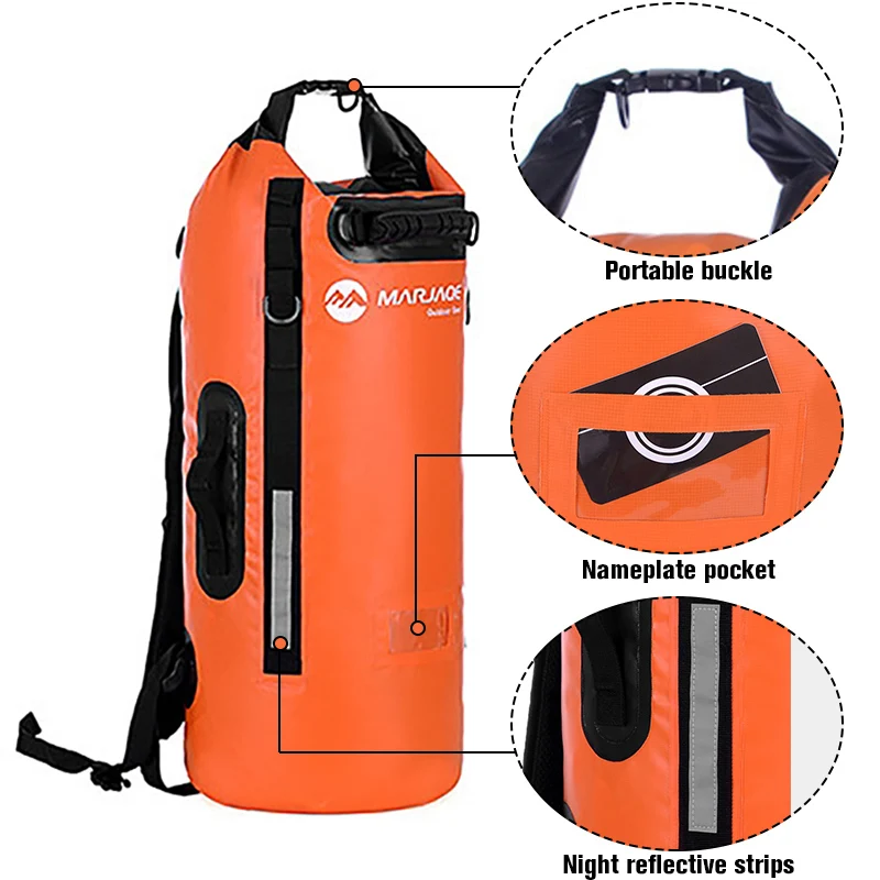 Bolsa seca impermeable de PVC de 30L y 40L, bolsa de natación para playa para hombre y mujer, bolsa flotante de agua para Rafting y océano, paquete de almacenamiento XA305A - imagen 3