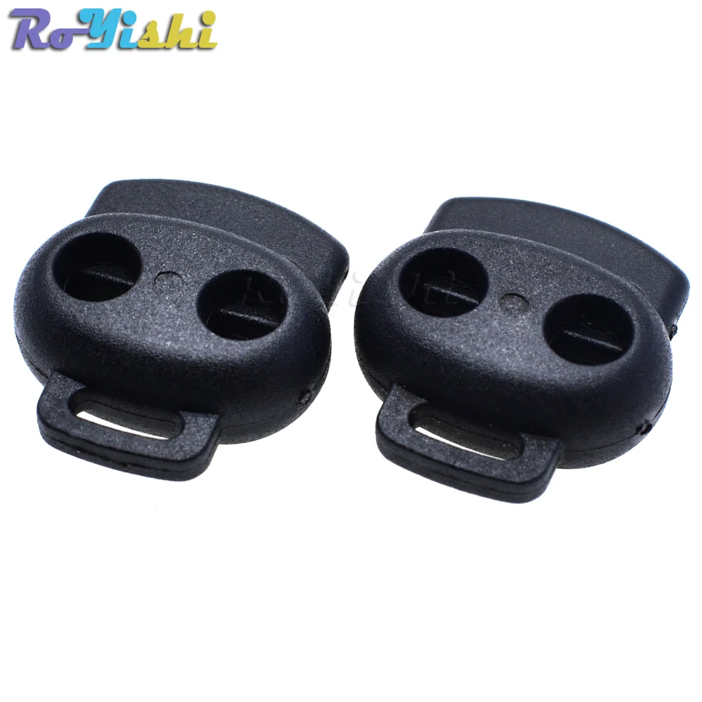 2 agujeros y orificio de nebulización tapón de bloqueo de cable Clip de palanca de plástico tamaño negro: 23mm * 15mm * 8,5mm - imagen 5