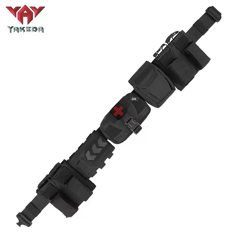 Yakeda Cinturón de pistola de aire de tráfico de seguridad de servicio de aplicación de la ley táctica de caza negra al aire libre - imagen 5