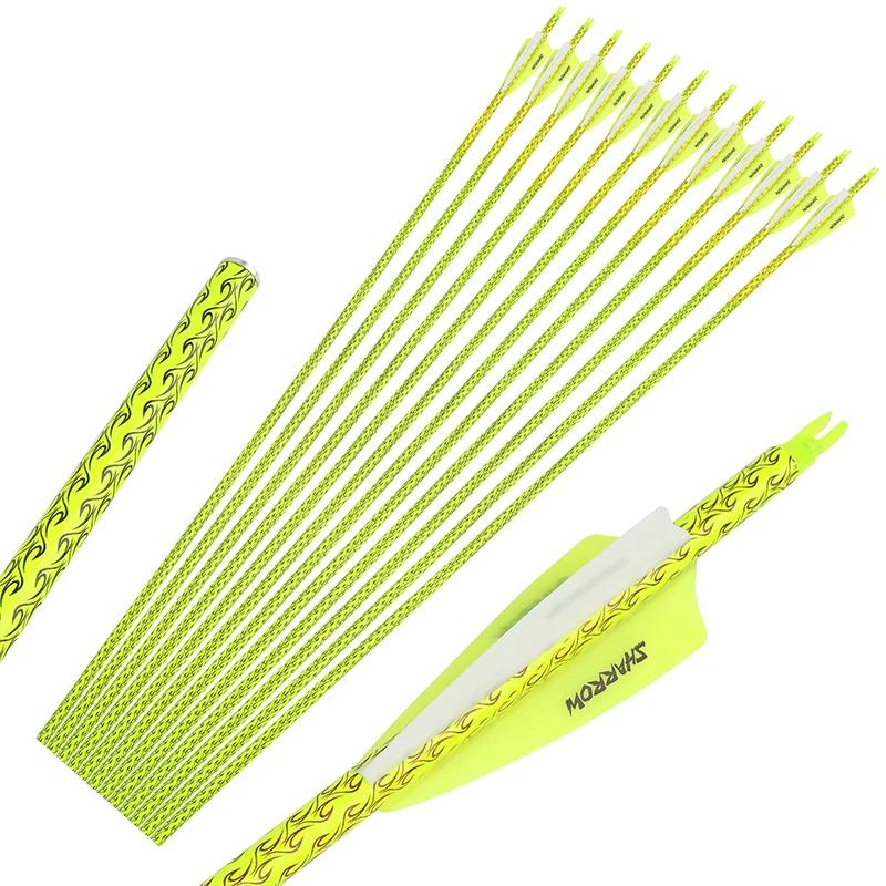 Flechas de carbono 30 "ID6.2mm tiro con arco SP500 flecha paletas de goma sin punta para tiro tradicional caza arco tiro con arco - imagen 5