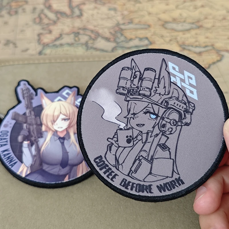 Azure Archives Abydos College Fandom parche Ogata Kanna arma táctica chica insignia juego Perifera para ropa mochila brazalete - imagen 4