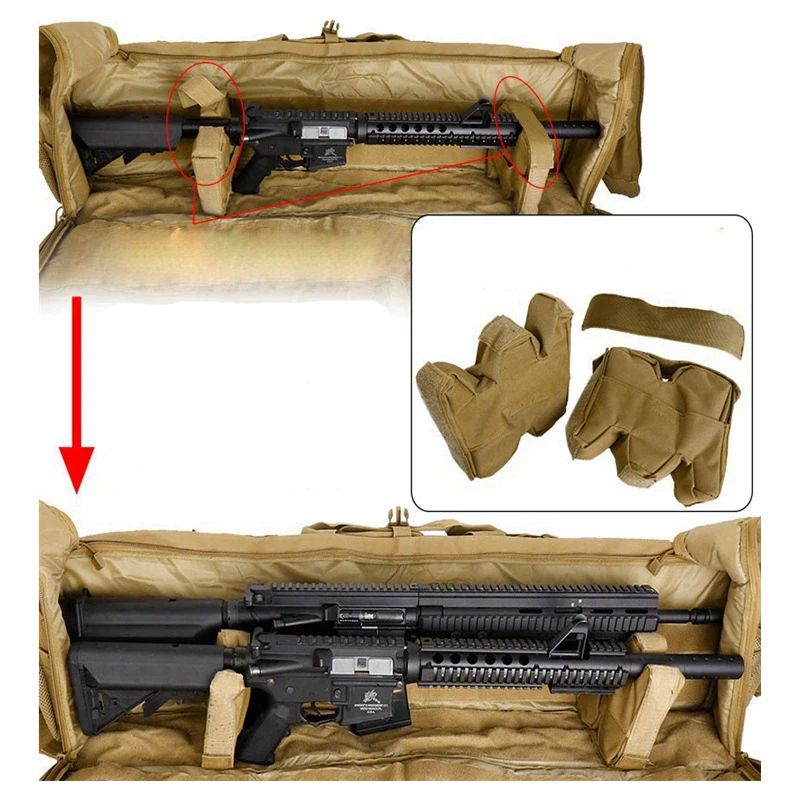 Bolsa táctica para pistola M249, gran capacidad, funda para pistola de tiro y caza, almohadilla protectora de espuma, Airsoft, Rifles dobles, bolsa de hombro para llevar, equipo - imagen 5