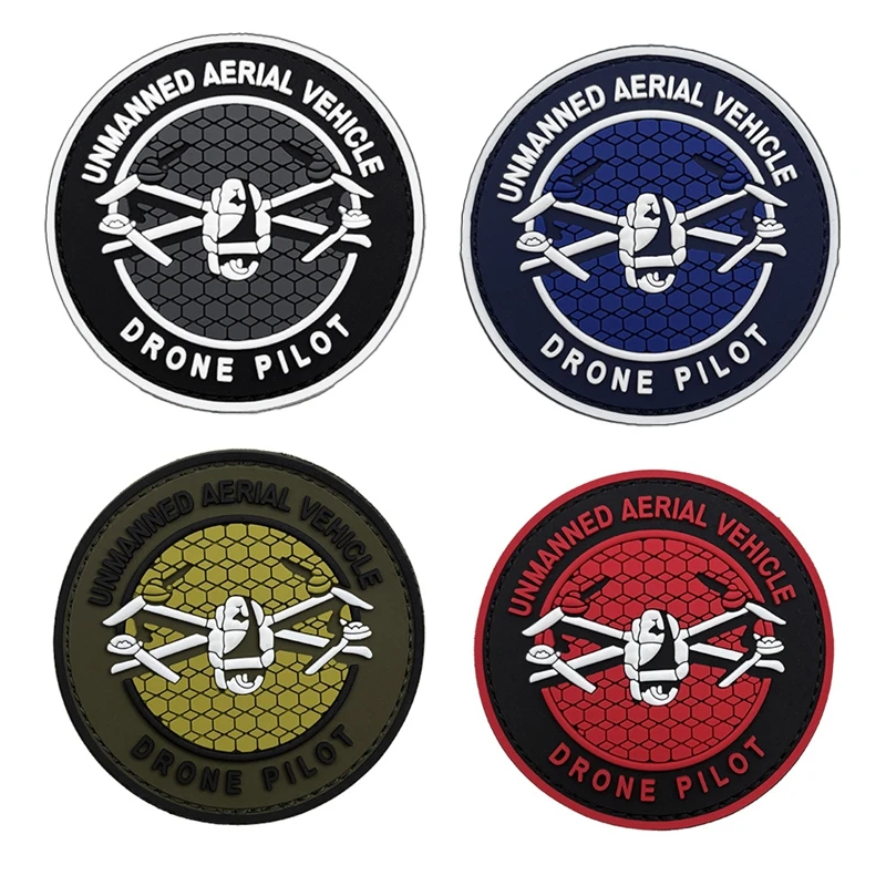 Parche luminoso de gancho y bucle de PVC para Dron, insignia moral de piloto al aire libre, insignias tácticas, parches de accesorios de ropa