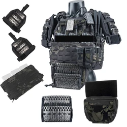 Chaleco táctico porta placas con bolsas triple cargador MOLLE