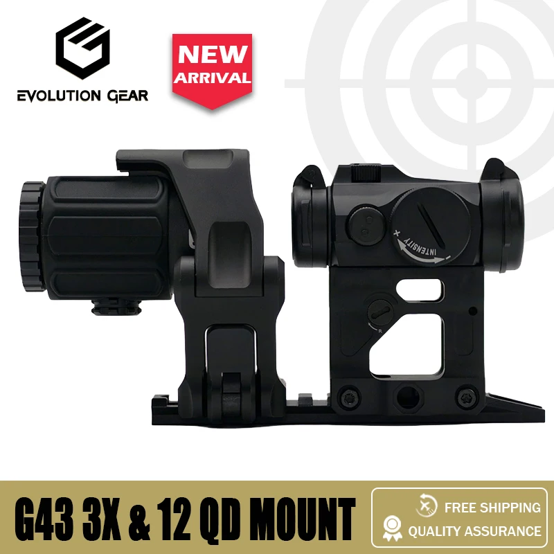 EvolutionGear G43 Lupa 3X y 12 Red Dot Sight QD Mount Combo UN FTC 2.26 Tipo A
