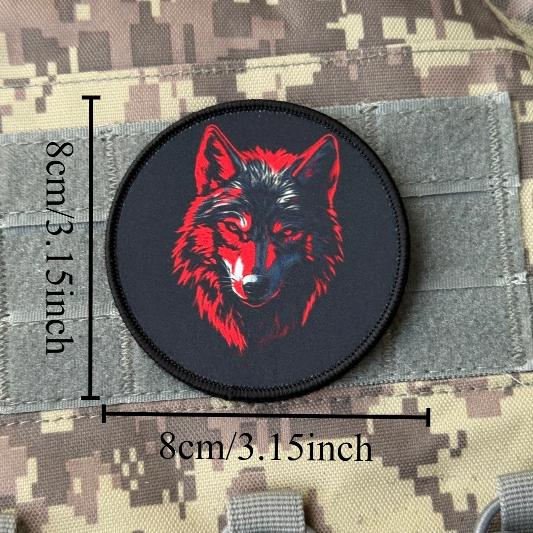 Parche táctico lobo con gancho y bucle para mochila - imagen 2