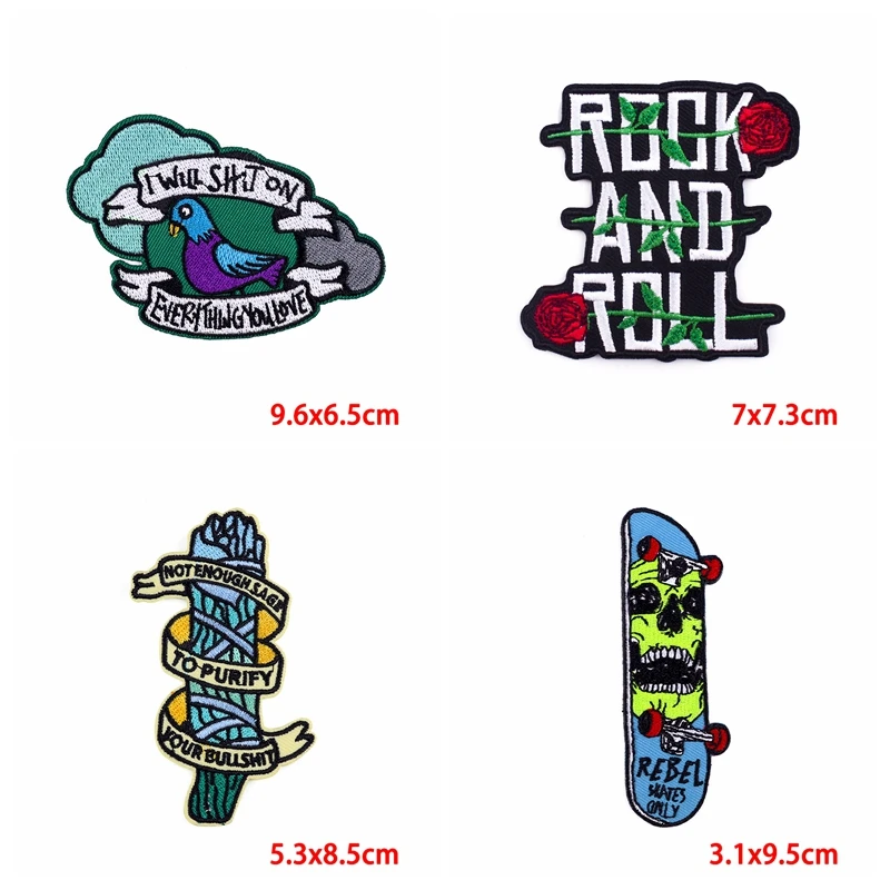 Prajna-parches estilo Punk Rock para planchar en la ropa, apliques con insignias de Calavera, pegatinas para ropa, costura DIY, 10 piezas - imagen 5