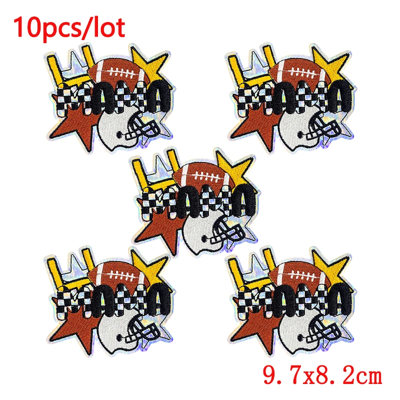 10 unids/lote parche bordado de fútbol parches para planchar para ropa equipo deportes competición parches costura planchado insignias apliques - imagen 3