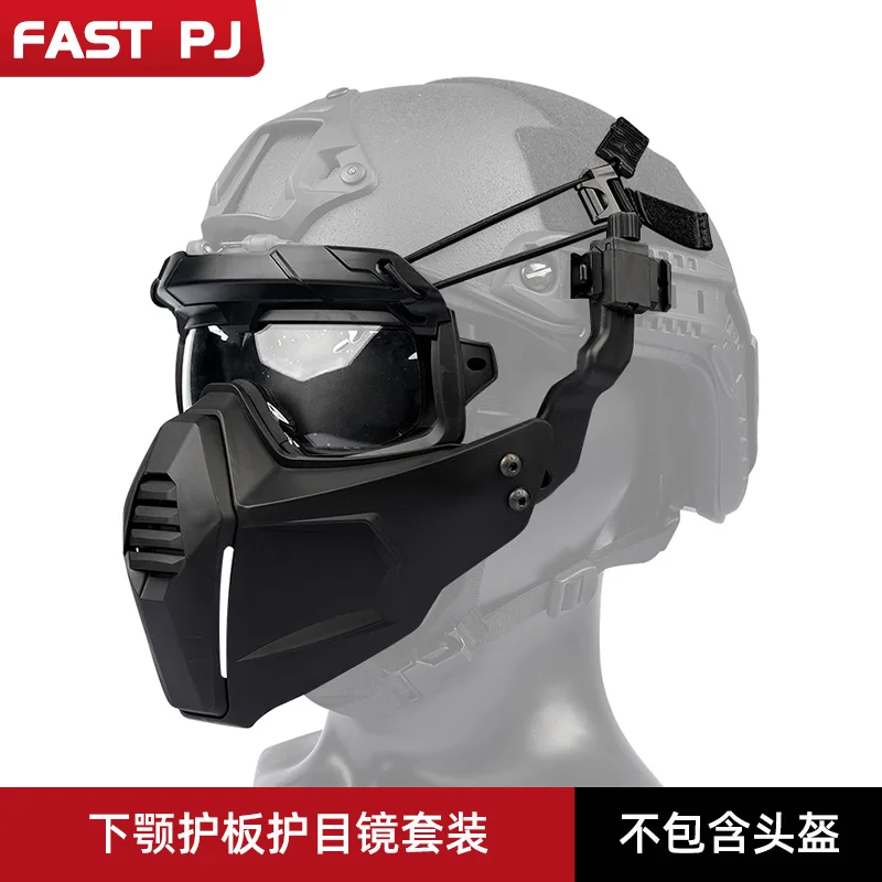 Soporte para casco táctico, máscara protectora de media cara, máscara antiniebla, impacto de paintball, lente dual, gafas de campo CS desmontables - imagen 4