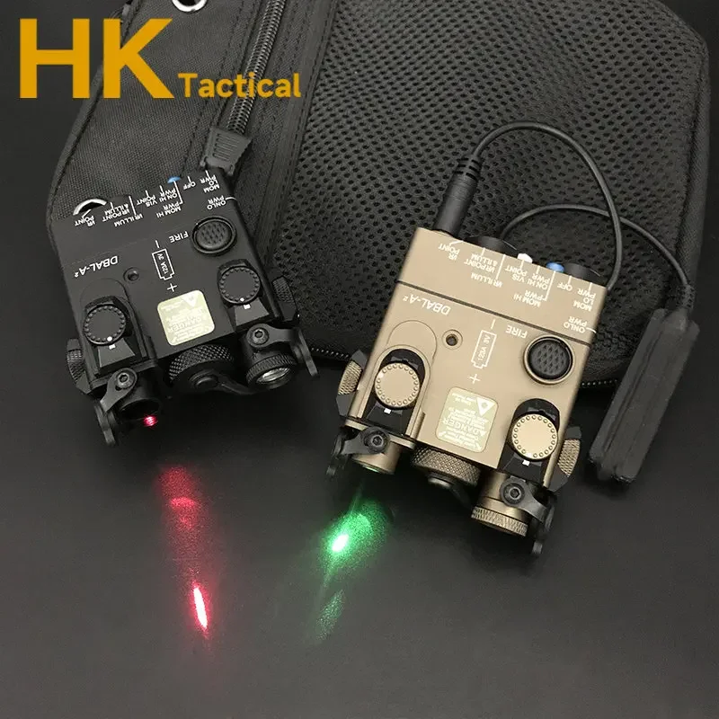 Equipo táctico Airsoft DBAL A2 láser rojo verde IR armas de visión luz LED SF M600B linterna doble Control juego de interruptor de presión - imagen 3