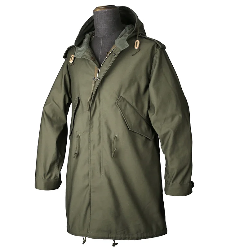 Gabardina larga holgada para hombre, Parka con cola de pez, edición militar, M1951 - imagen 2