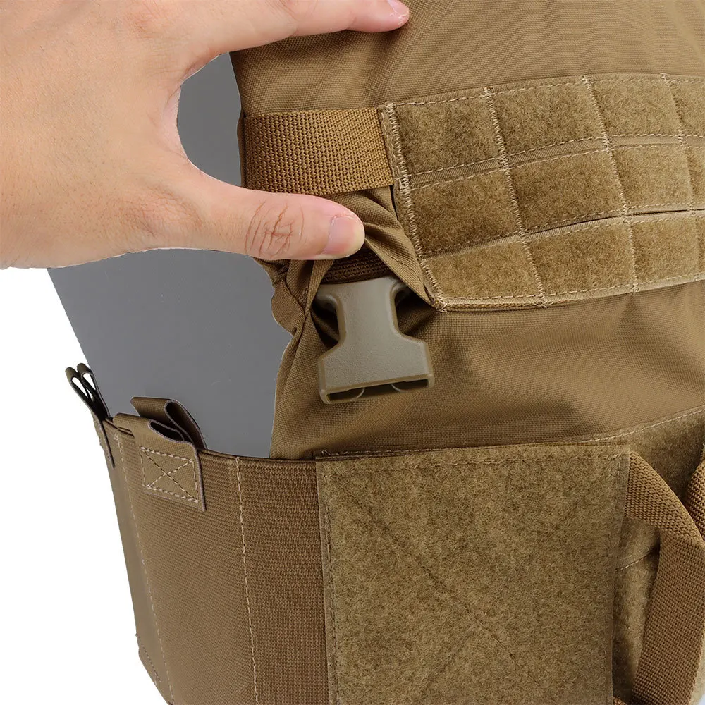 LV119 chaleco táctico Molle de caza, hebilla oculta de bucle de gancho militar, 10 #, cremallera 3, bolsa de revista, aparejo de pecho elástico lateral Airsoft - imagen 5