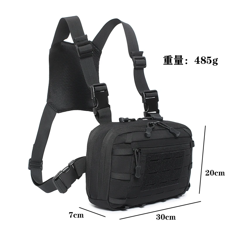 Paquete de pecho táctico Sistema de correas MOLLE Cierre de cremallera, transpirable, senderismo al aire libre - imagen 5