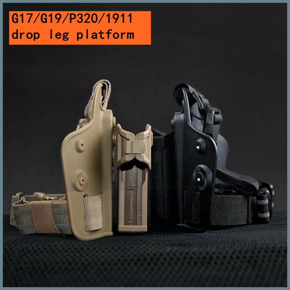G17 G19 1911 P320 Funda táctica para pierna caída, funda ligera de combate para llevar el muslo, funda de pistola para hombres