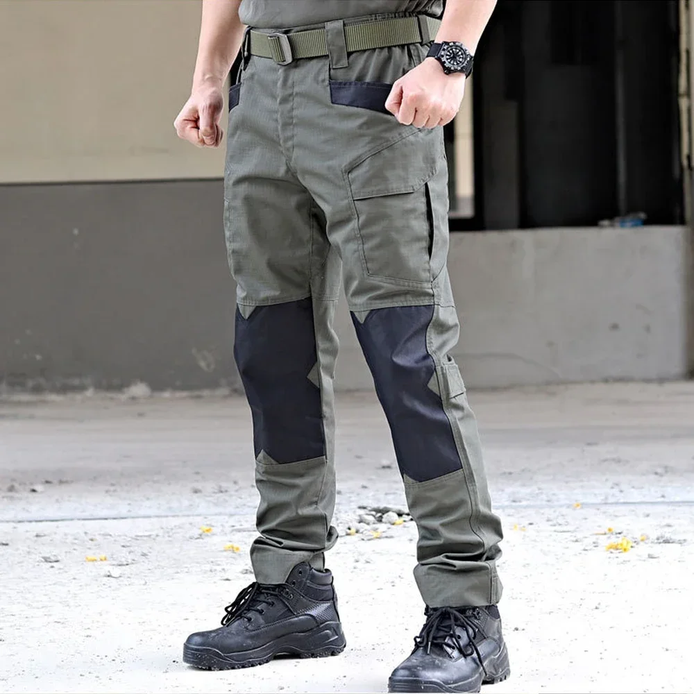 Pantalones tácticos para hombre, ropa de trabajo de verano, pantalones Cargo IX6 Raider para exteriores, múltiples bolsillos, caza, Camuflaje, suelto, senderismo, Primavera - imagen 2