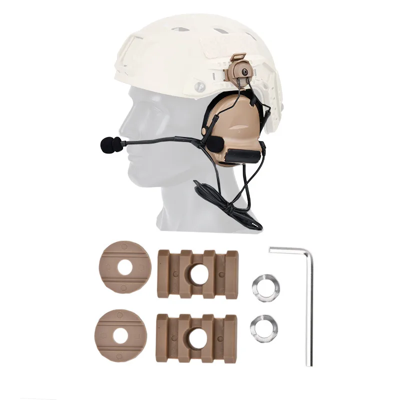 WADSN-auriculares tácticos C2 para caza al aire libre, protección auditiva, comunicación, pistola Airsoft, Kenwood U94 PTT - imagen 5