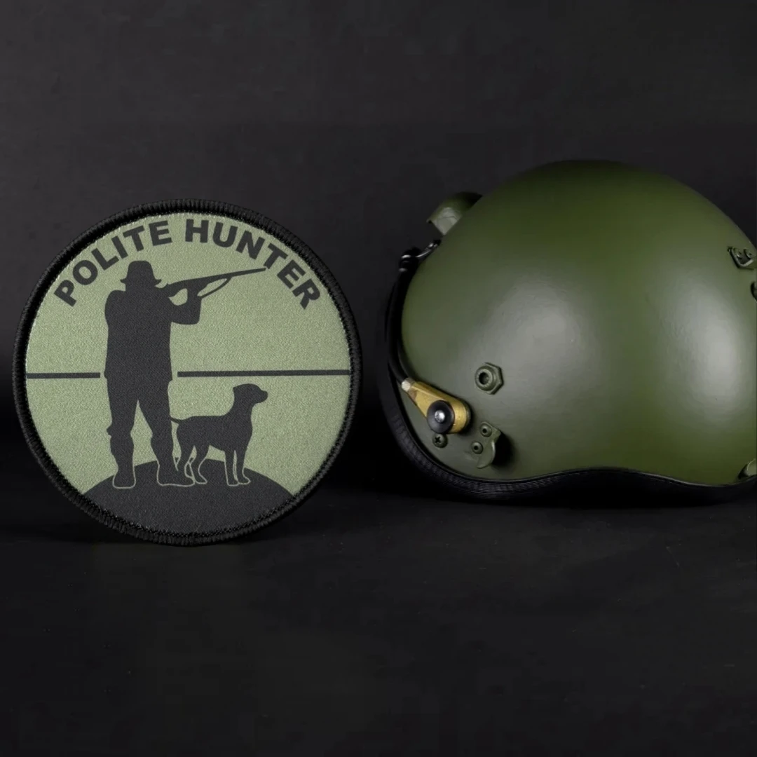 Parche de cazador pulido, insignia de moral táctica, emblema del ejército militar, pegatina para mochila, parches de gancho y bucle impresos, ropa - imagen 5