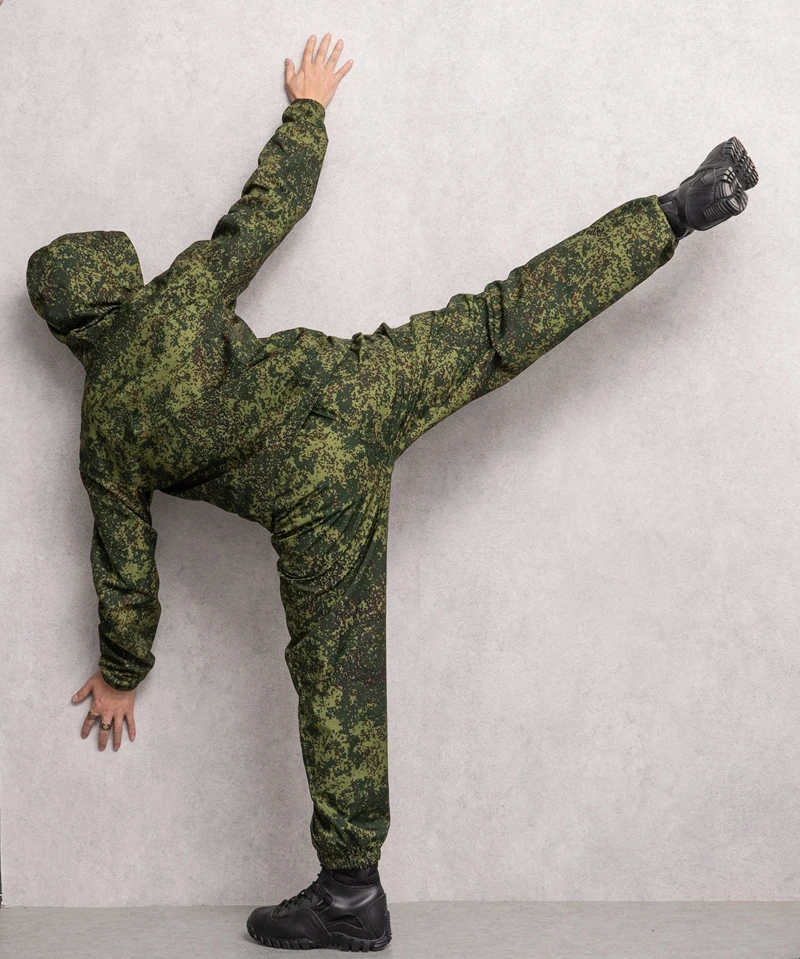 Traje de camuflaje militar ruso, chaqueta con capucha, flor blanca, pequeño hombre verde, ruinas, traje de protección solar de punto alemán - imagen 5