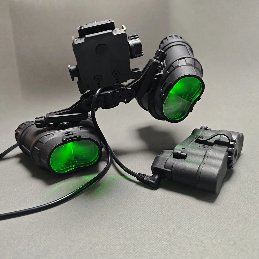 Gafas de visión nocturna duales NVG tácticas no funcionales Airsoft GPNVG18 dispositivo de visión nocturna abatible modelo versión luminosa - imagen 3