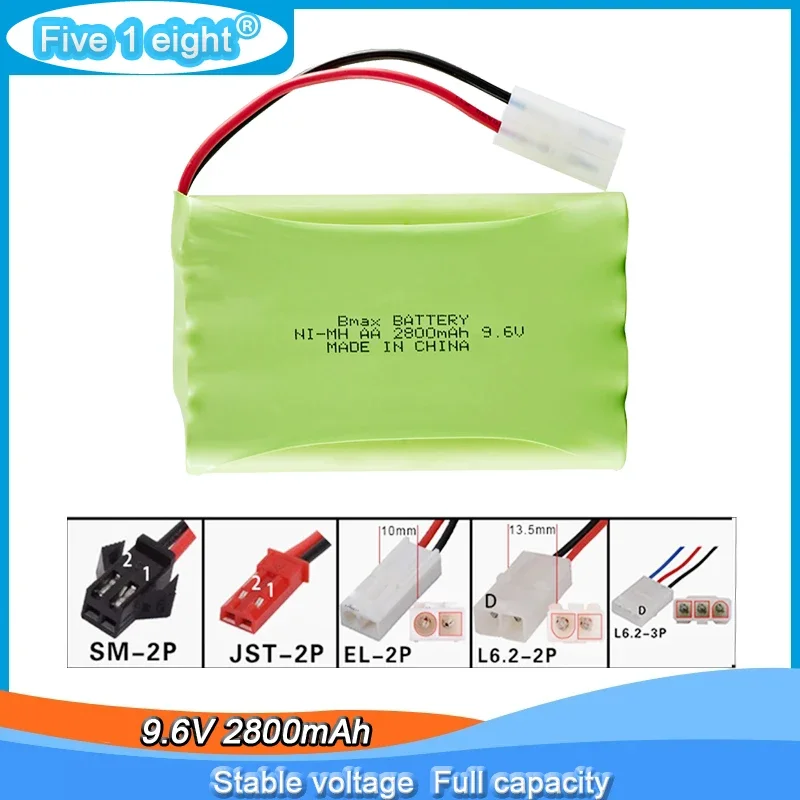 Batería recargable Ni-MH AA para vehículos RC, 9,6 V, 2800mAh, camiones, tanques, vehículos de ingeniería, barcos, juguetes, coche, Dron RC