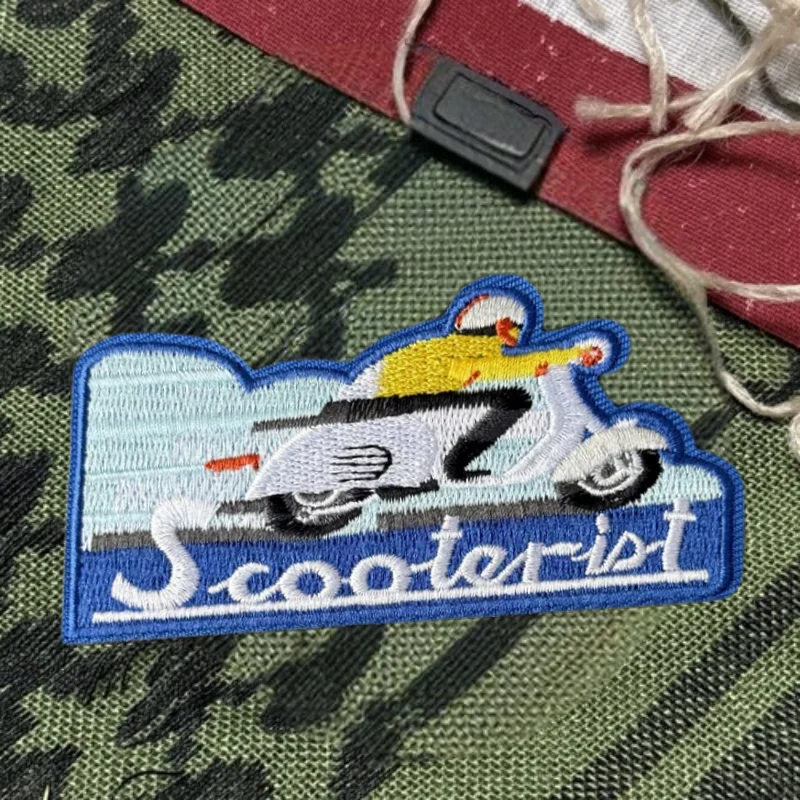 Parche Bordado con Diseño de Chevron para Motociclistas, Insignia Táctica con Velcro, Adhesivos Decorativos para Mochilas, Parches para Ropa - imagen 4