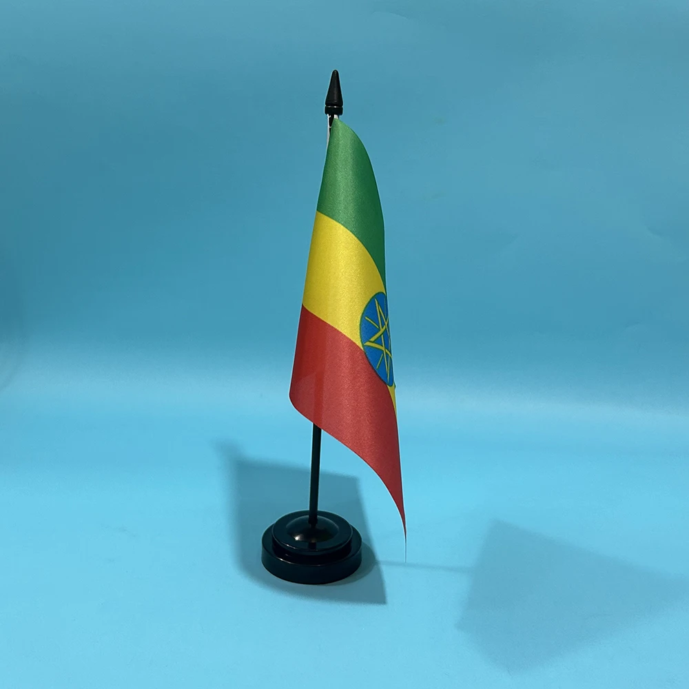 Bandera nacional etíope de mesa en poliéster decorativa para adorno - imagen 5