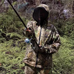Traje camuflaje anti-mosquitos jungla biónico con capucha y pantalón