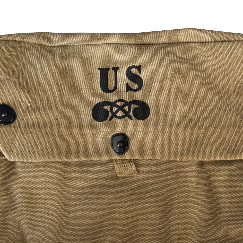 Bolsa para máscara de Gas WW2 US, Material de lona no es impermeable, bolsa de almacenamiento de color caqui, bolso Retro, equipo de soldado, bolsa táctica para máscara de Gas - imagen 5
