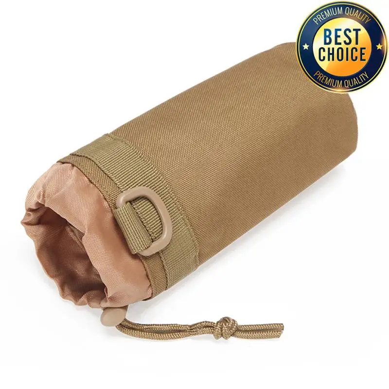 Bolsa para botella de agua de caza, bolsa para hervidor Molle para exteriores, soporte para acampar, senderismo, ciclismo, bolsa para botella con cordón, botella multifunción P - imagen 4