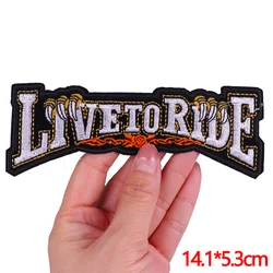 Parche bordado calavera llama para chaqueta motociclista