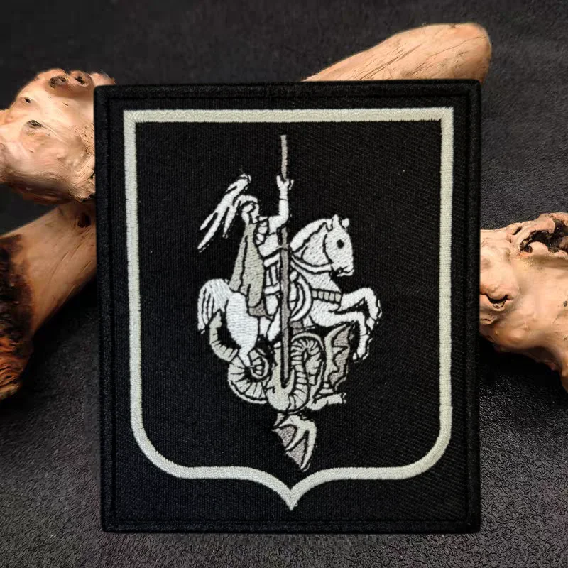 Parche bordado de Caballero de San Jorge, chaleco táctico, parches de gancho y bucle para ropa, insignia de moral militar, pegatina para mochila, brazalete - imagen 4