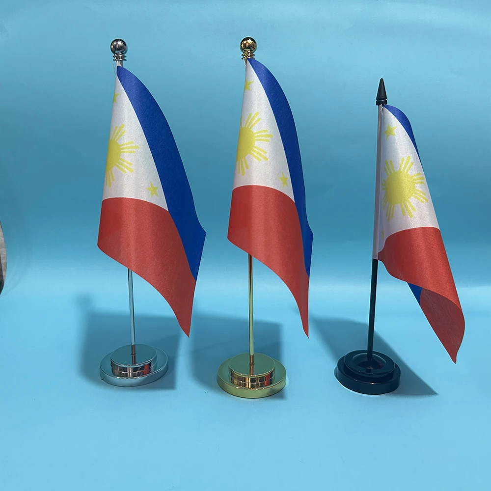 Bandera de la SKY, bandera de escritorio de oficina de Filipinas, 14x21cm, bandera nacional de Filipinas, pancarta de país, adornos de escritorio, banderas