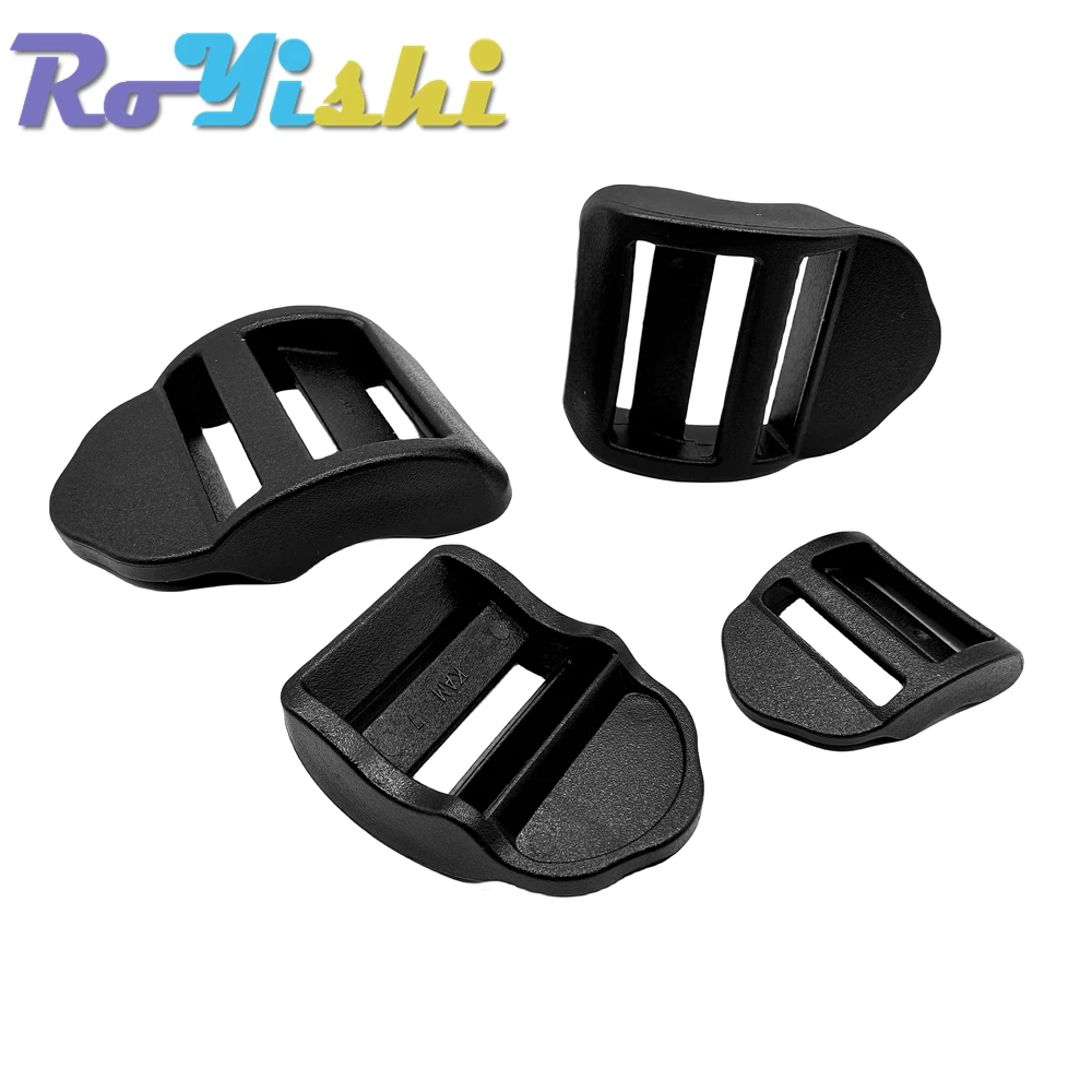 5 unids/pack cerradura de escalera negra/hebillas de plástico deslizantes Tri-Glide para correas de mochila correas 20-38mm - imagen 4