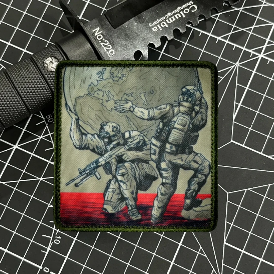 Parche táctico de "Atlanta", insignia de moral, soldados de asalto, brazalete militar, parches de gancho y bucle, ropa, mochila, pegatina impresa - imagen 4