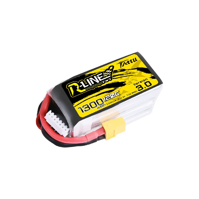 TATTU-batería LiPo R-LINE 3,0 6S, 22,2 V, 1300mAh, 120C, para helicóptero RC, Quadcopter, FPV, piezas de Dron de carreras con batería XT60 de 22,2 V - imagen 5