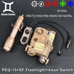 Puntero láser táctico PEQ15 Airsoft PEQ punto rojo verde IR luz láser de alta potencia SF M300C M600C luz de explorador interruptor AXON