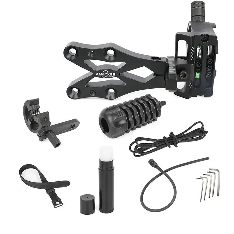 Cepillo de mira de arco CNC, soporte de flecha, estabilizador de goma, arco compuesto de mira abierta, tiro con arco RH, caza al aire libre, práctica de observación