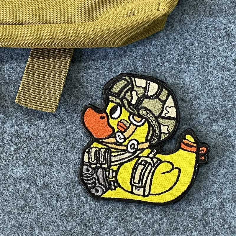 Parche bordado de pato amarillo, insignia de pato táctico militar, pegatinas rusas de gancho y bucle, brazalete, mochila, parches de ropa - imagen 4