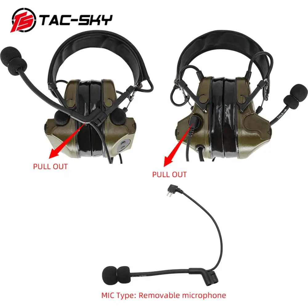Auriculares tácticos electrónicos para caza al aire libre, audífonos de protección auditiva con cancelación de ruido, TS TAC-SKY C2 COMTAC II - imagen 4