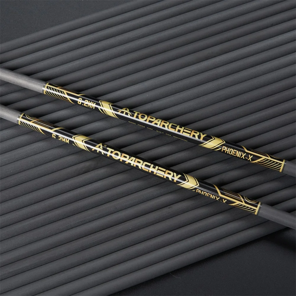 12 Uds. Eje de flechas de carbono puro ID6.2mm tubo de flecha columna vertebral 300 350 400 450 500 600 rectitud 0,003 para arco compuesto/recurbador - imagen 3