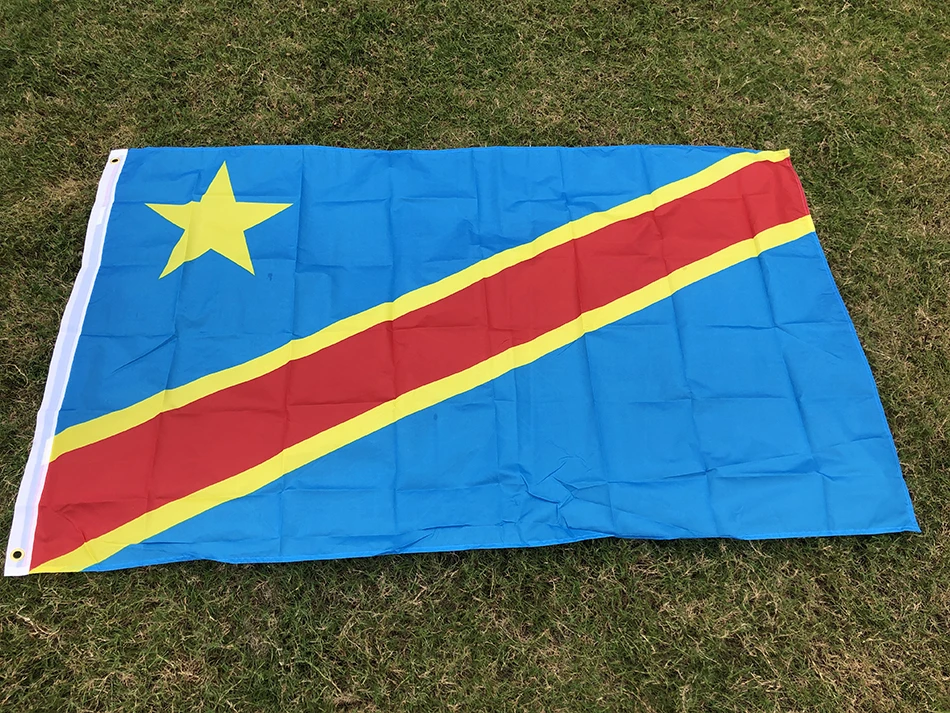 PANTALLA DE SKY Bandera del Congo 90X150cm Bandera de la República Democrática del Congo Banner 3x5 pies Bandera Nacional Banderas de decoración del hogar - imagen 2