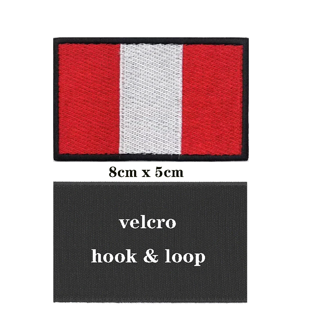 Banda de brazo con bandera de Perú, parche bordado de Velcro o planchado, insignia de tela, raya Moral militar, 1 unidad - imagen 4