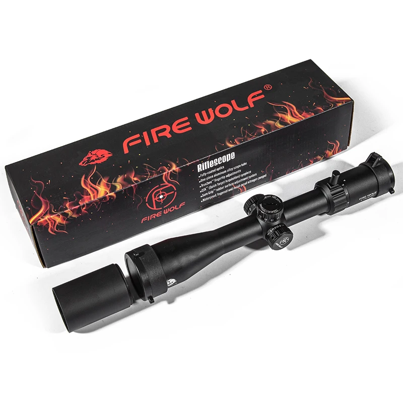 FIRE WOLF 4-16x44 SF alcance para Rifle de caza 30mm 1/10Mil ajuste de torreta con sistema de bloqueo de alta definición con ocular gran angular