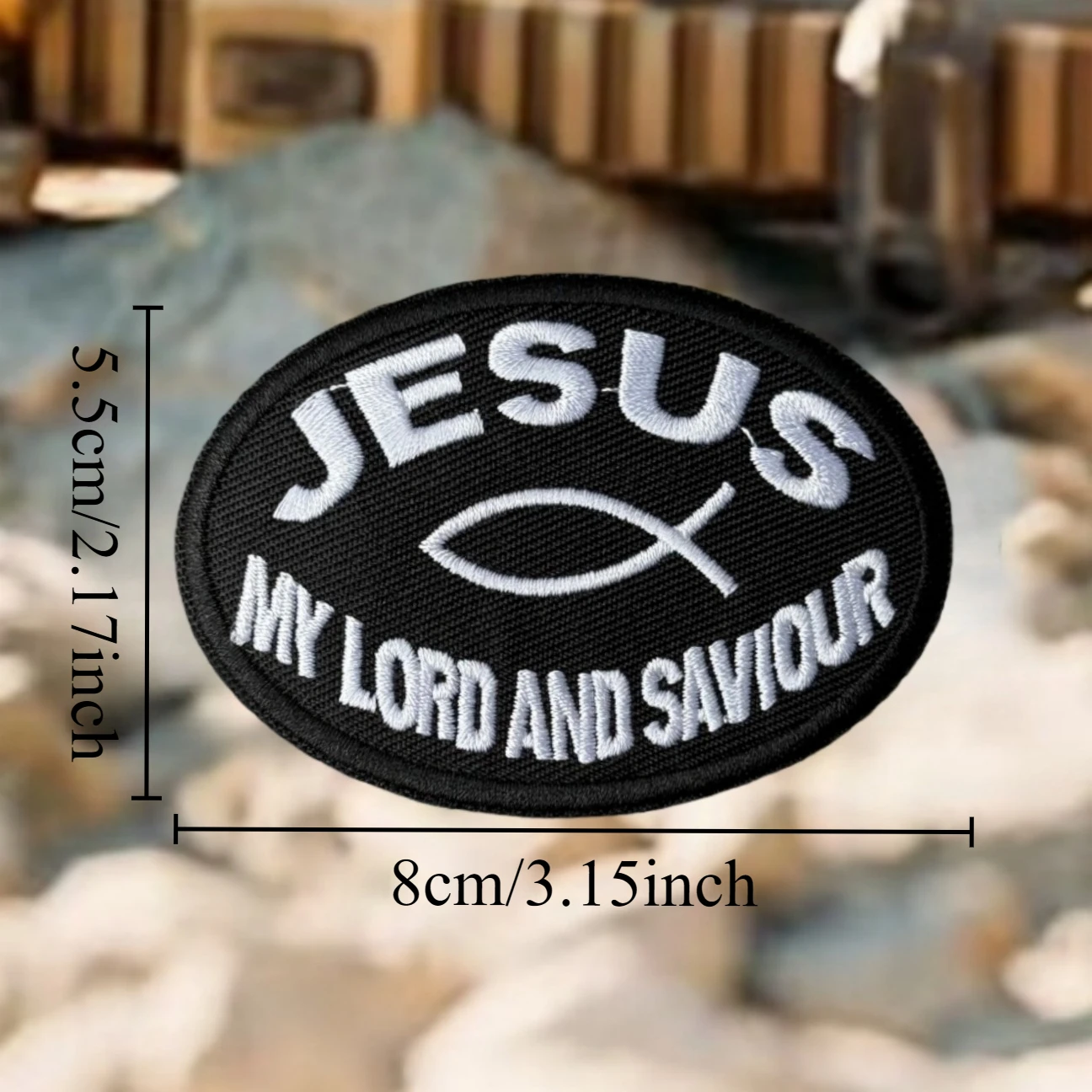 Jesús mi Señor y Salvador Jesús pescado Dios cristiano insignia de moral bordada parches de gancho táctico pegatinas de mochila militar - imagen 3