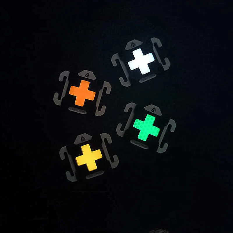 Clip Molle de Cruz brillante, mochila táctica reflectante, correas de engranajes luminosos, accesorios de bricolaje, hebilla táctica de resina ABS - imagen 4