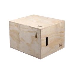 Caja pliométrica 3 en 1 de madera para gimnasio casero 16/18/20