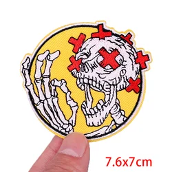 Parche MOLLE bordado calavera terror táctico para ropa militar