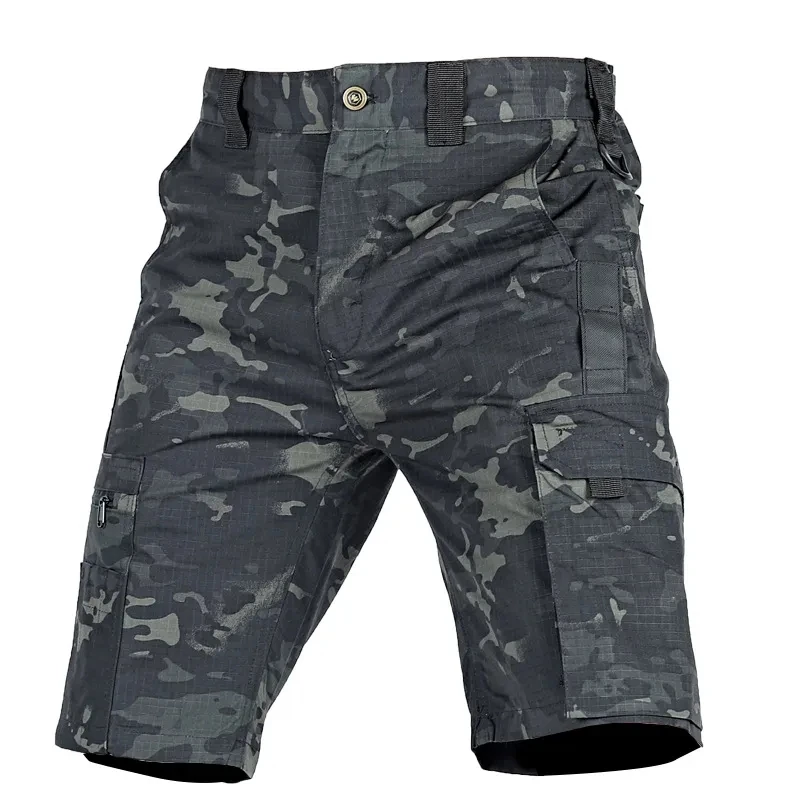 Pantalones cortos tácticos para hombre, Shorts de carga de secado rápido con múltiples bolsillos, resistentes al desgaste, impermeables, para senderismo y Pesca al aire libre, Verano - imagen 4