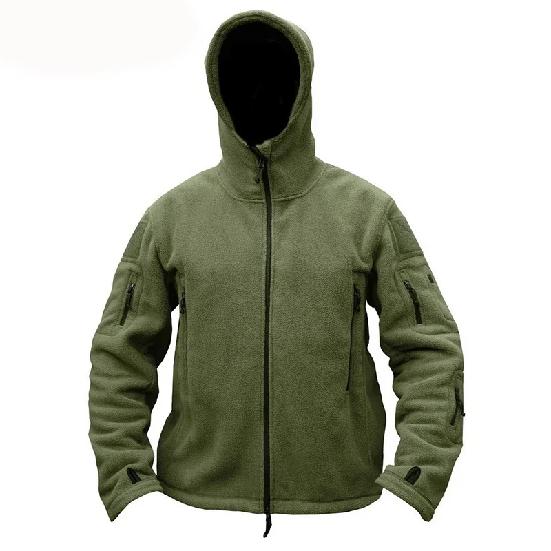 Chaqueta táctica de lana térmica para hombre, Abrigo con capucha para deportes al aire libre, chaqueta Militar Softshell para senderismo y exteriores, Invierno - imagen 3