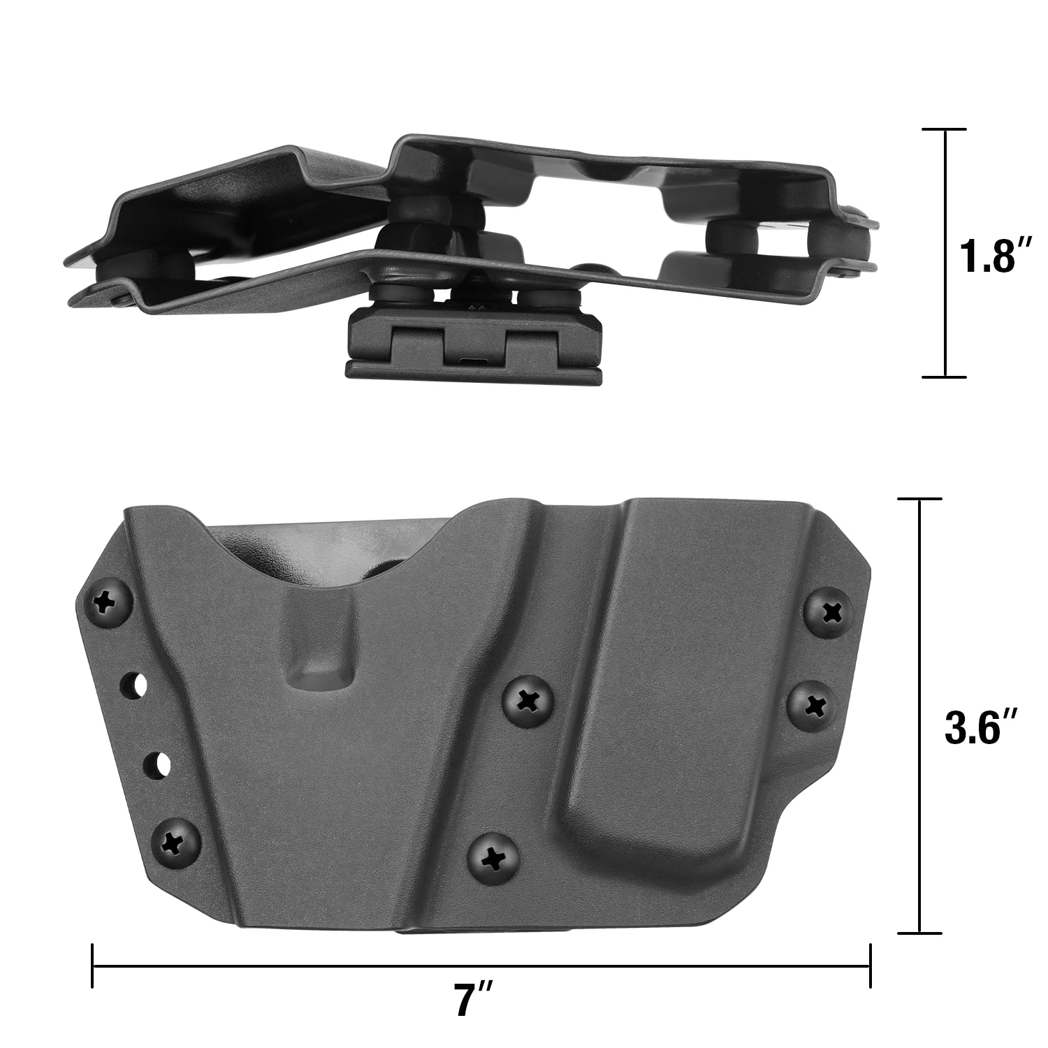 Vista lateral del conjunto con clip ajustable